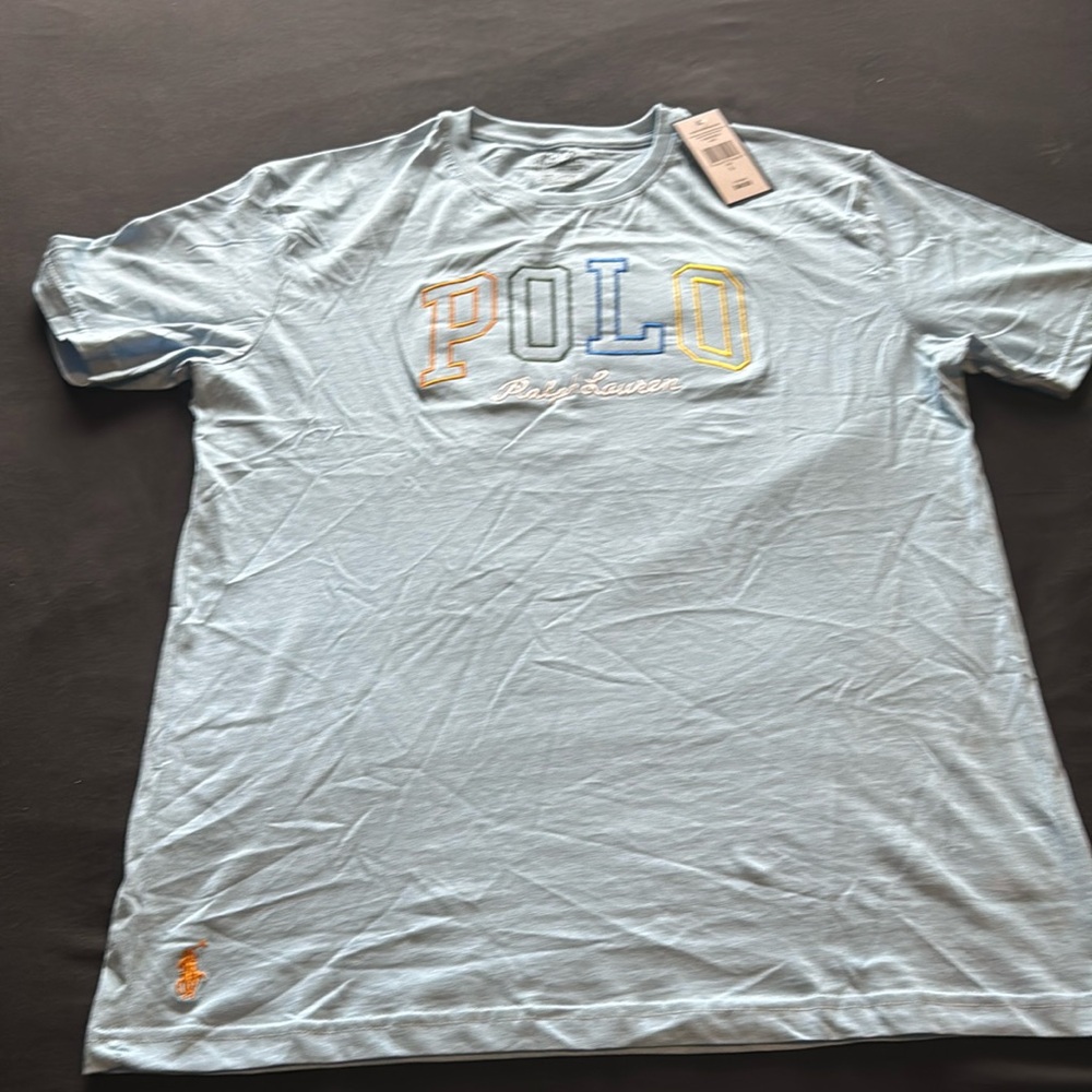 Baby blue Ralph Lauren polo T shirt size large